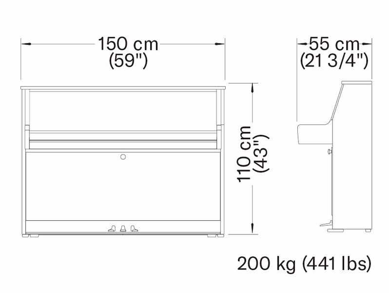 Yamaha B1 Sort Polert Akustisk Piano