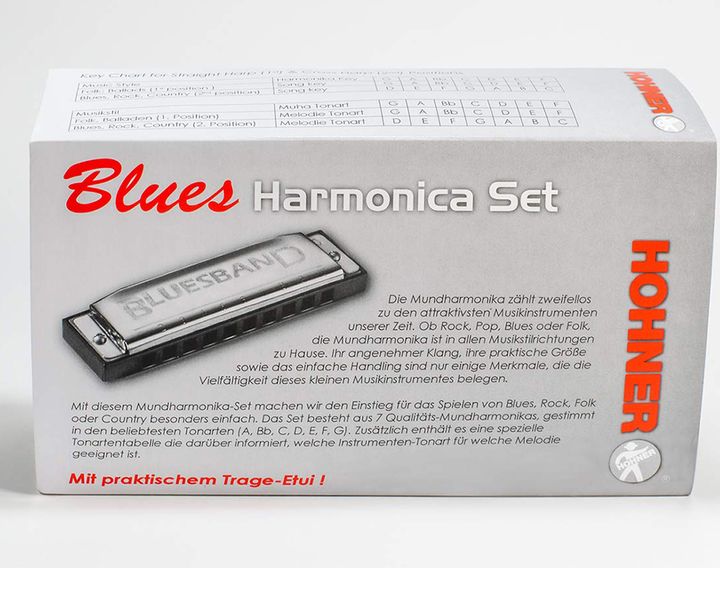 Hohner Blues Band 7 pcs. Harmonica Set (C,D,E,F,G,A,Bb Munnspillpakke